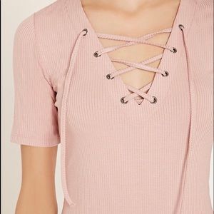 💓ADORABLE💓 Pink/Rose Lace Up Blouse